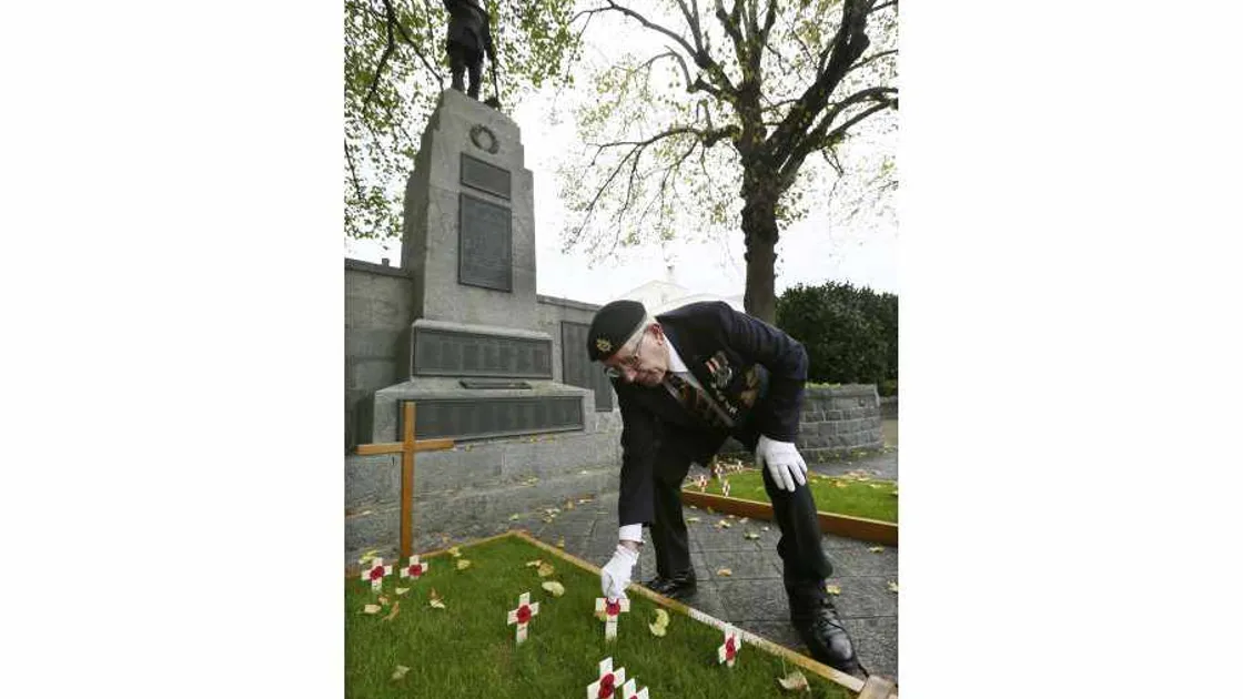 First poppy crosses planted in Field of Remembrance