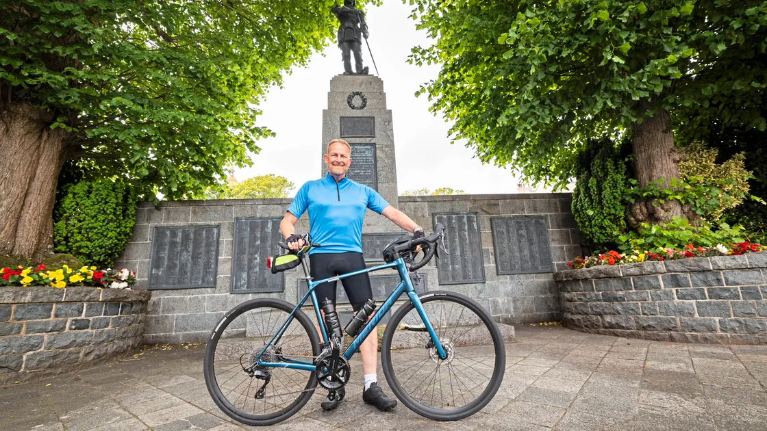The ride to Rheine begins on Tuesday 17 June at 7am and Mr Whitfield and his bike are travelling the day before.