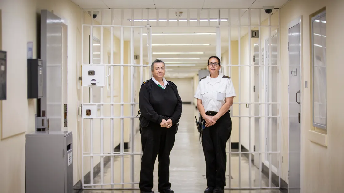 Guernsey Prison senior officer Michaela Rabey, left, and offender supervisor Laura Camp, at Les Nicolles. (Picture by Sophie Rabey, 33937550)