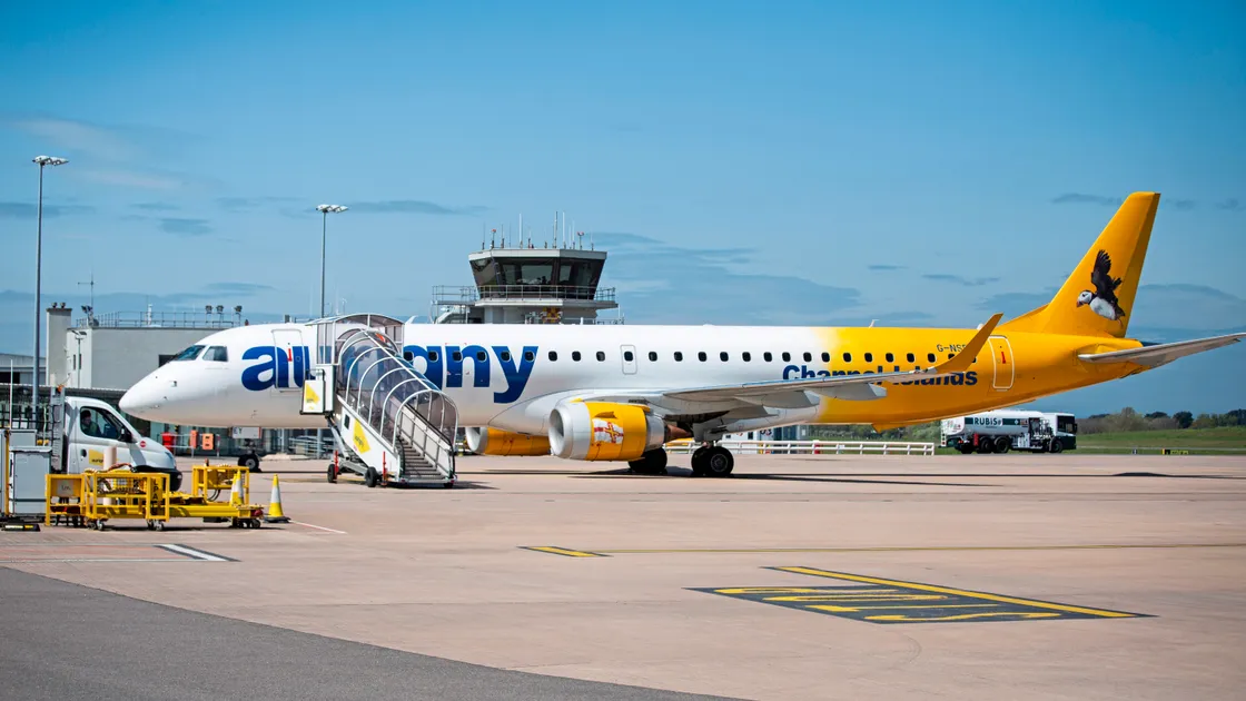 Aurigny’s Embraer 195 entered service in 2014. (33284390)