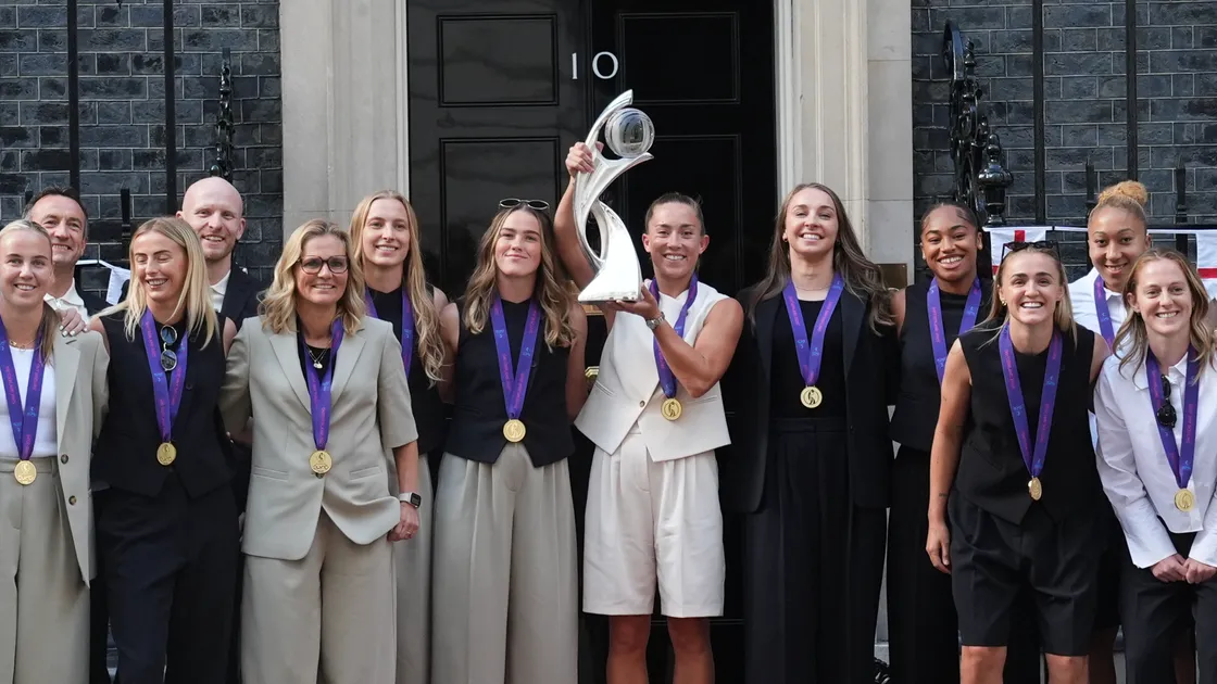 Maya Le Tissier and the Lionesses at Downing Street earlier this week.