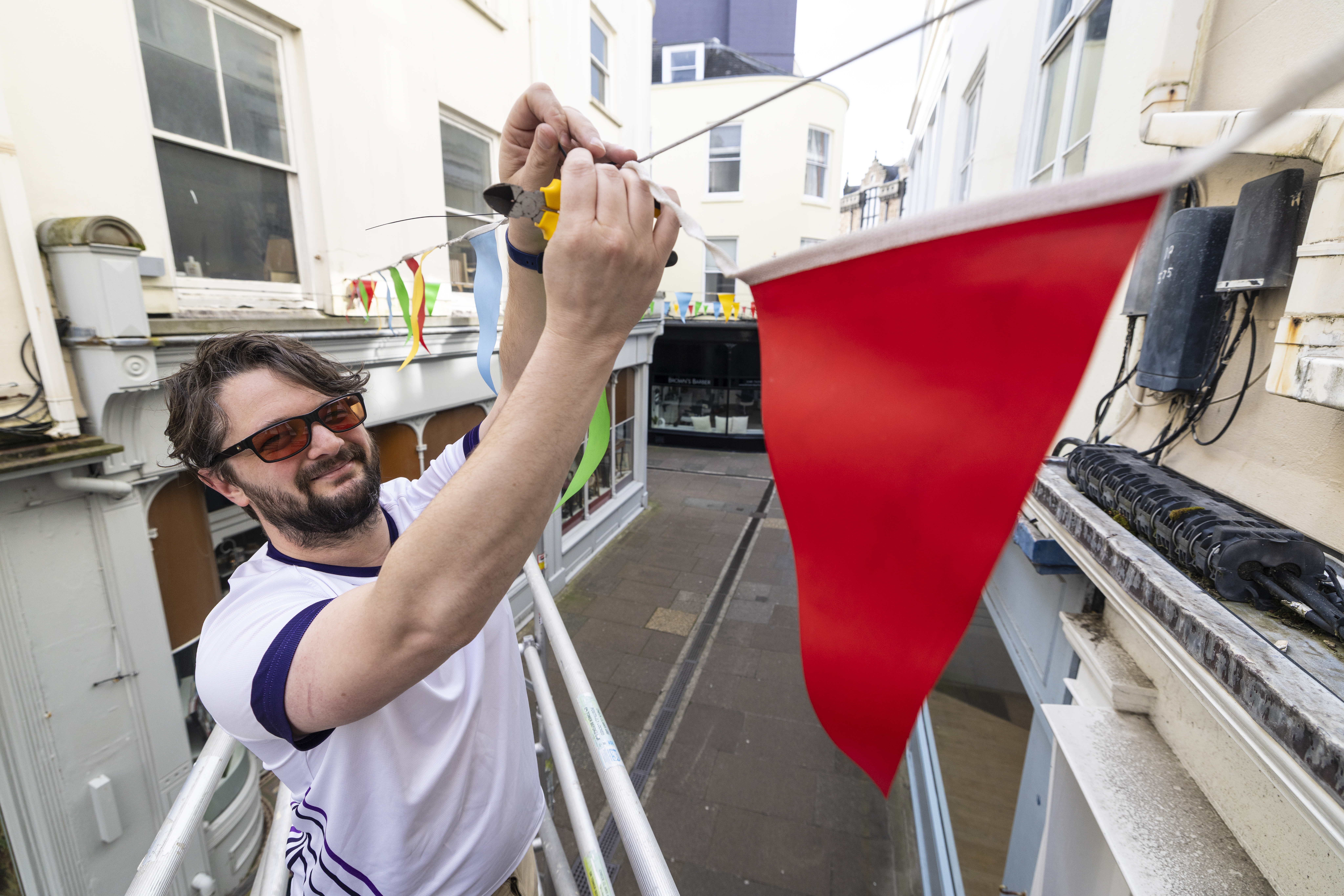Town dressed for summer with some goodwill bunting