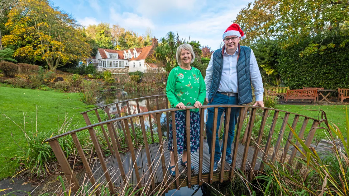 Dame Mary Perkins of Specsavers and John McLoughlin, President of Lions Club of Guernsey