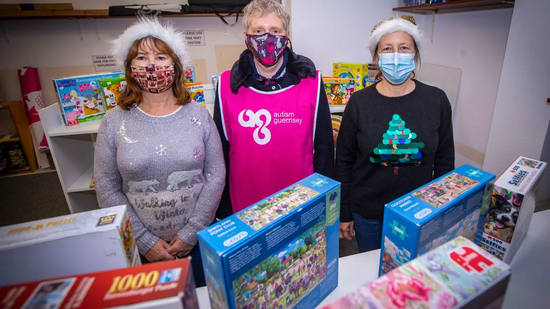 Autism Guernsey staged its own fundraiser after the Charities Christmas Fayre was cancelled. From left, Mandy Rowlinson, fundraising manager, and volunteers Debbie Anderson and Faye Pedersen. 	 (30246367)