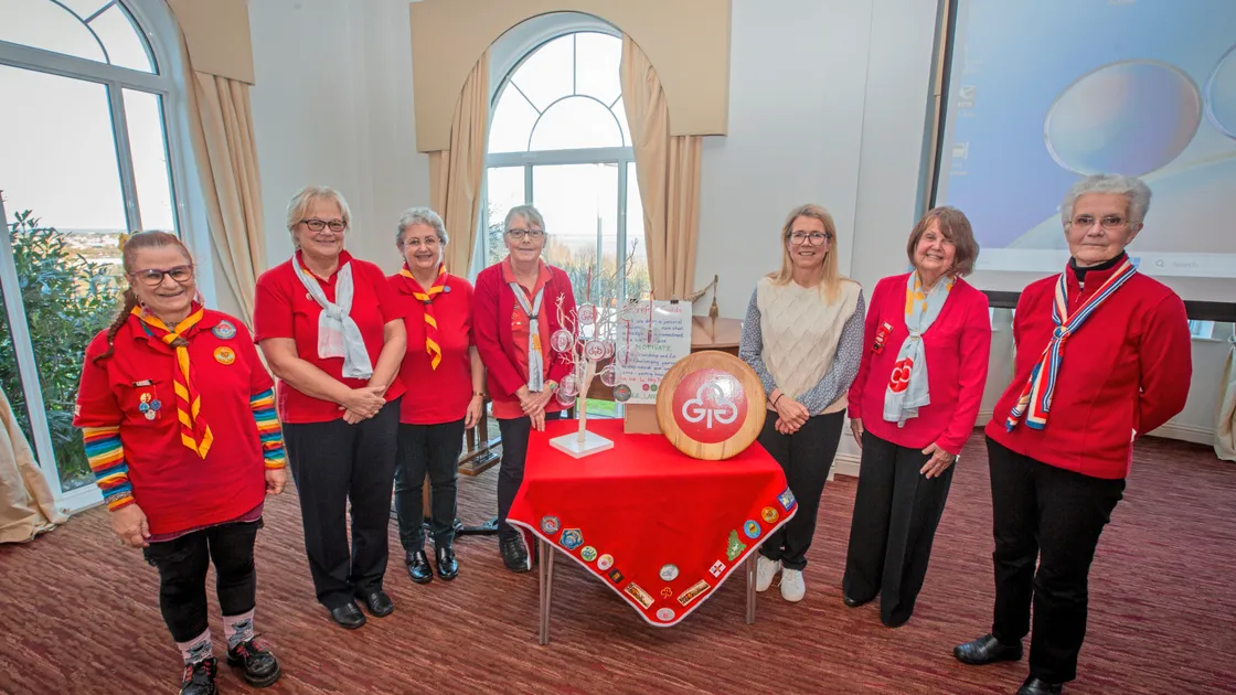 The Trefoil Guild held its annual review at Les Cotils. Pictured, from left, are Suzanne Brown, Jax Robin, Claire Teed, Debbie Dorey, Deputy Bailiff Jessica Roland, island Trefoil chairwoman Jenny Falla and Anne Perrio. (Picture by Connor Rabey, 33935366)
