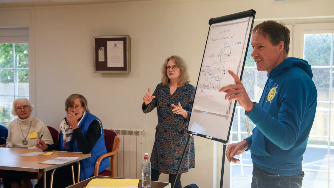 Dr Julia Sallabank and Yan Marquis running the free taster session at the Styx centre