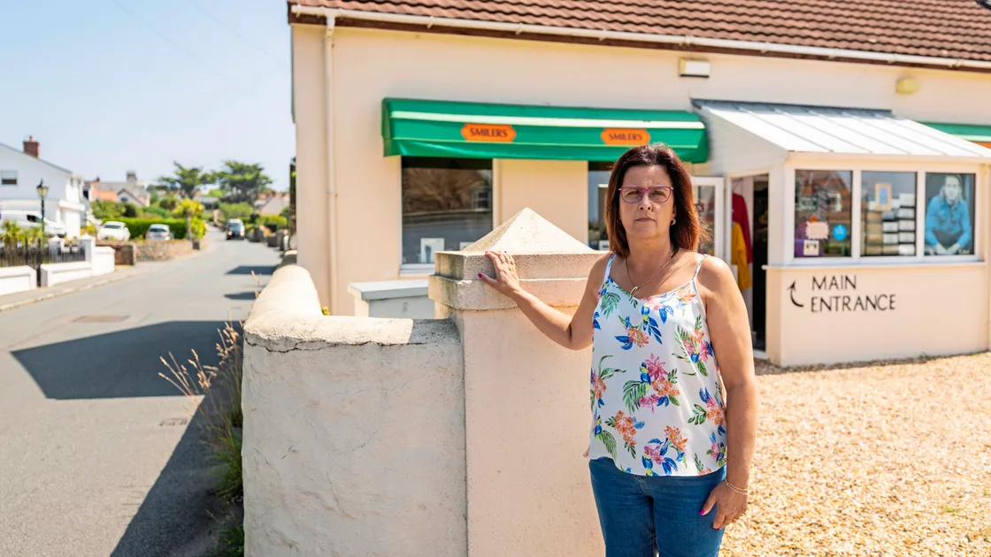 Caroline La Touche, owner of Smilers at Vazon, is unhappy about road closures and what she sees as a mess-up of diversion signs in the area. (Picture by Sophie Rabey, 34338406)