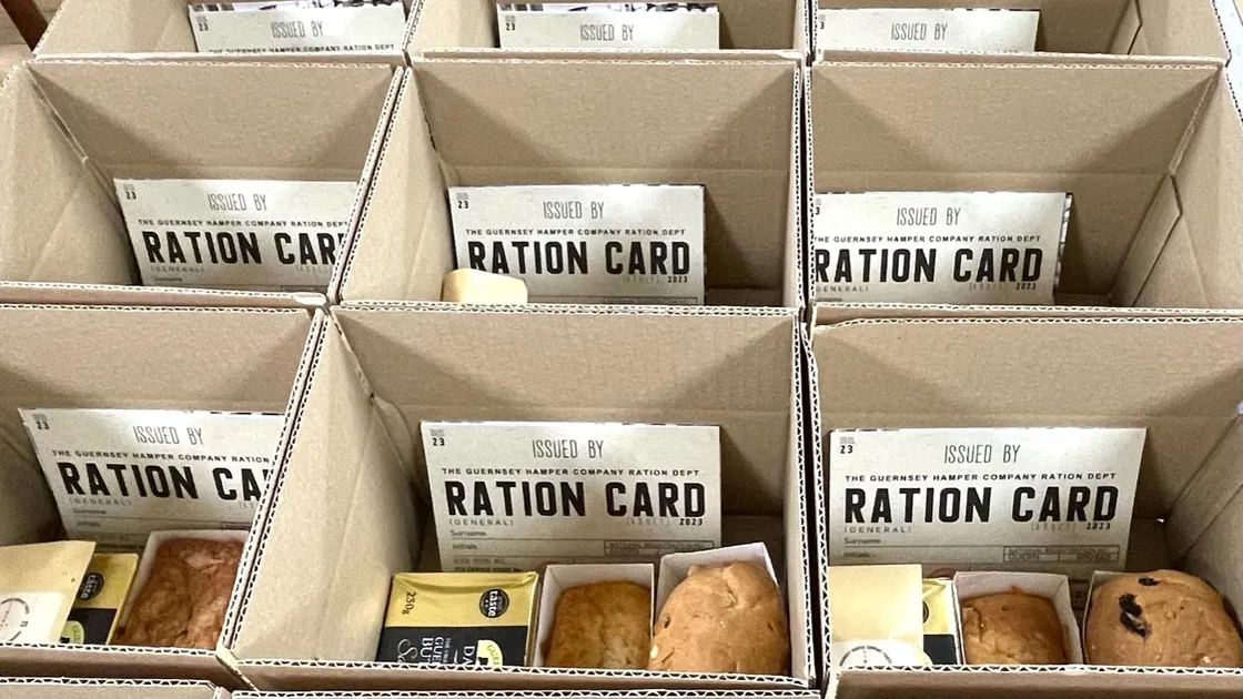 The hampers, sponsored by Rok Construction, are inspired by the Red Cross food parcels delivered by the SS Vega, marking the resilience of islanders during the Occupation. (34661509)