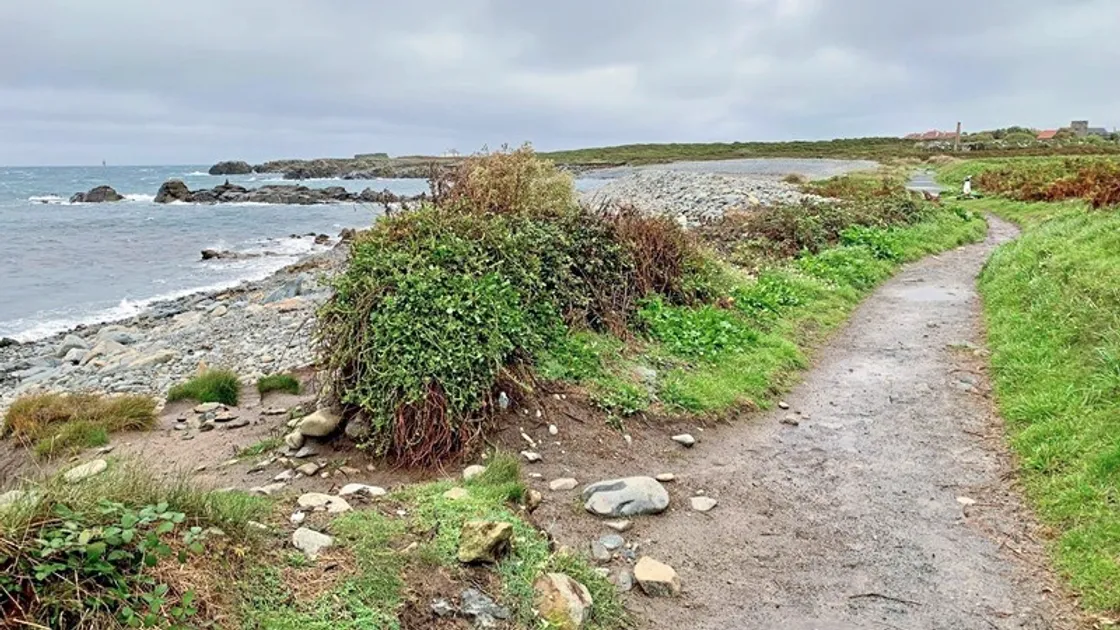 La Fontenelle Bay public footpath is at the centre of discussions between Vale Commons Council and the Agriculture, Countryside & Land Management Services. The two organisations are trying to find a solution to coastal erosion endangering the path. (Picture from Vale Parish website)