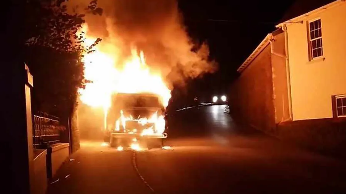 VW Campervan destroyed by fire