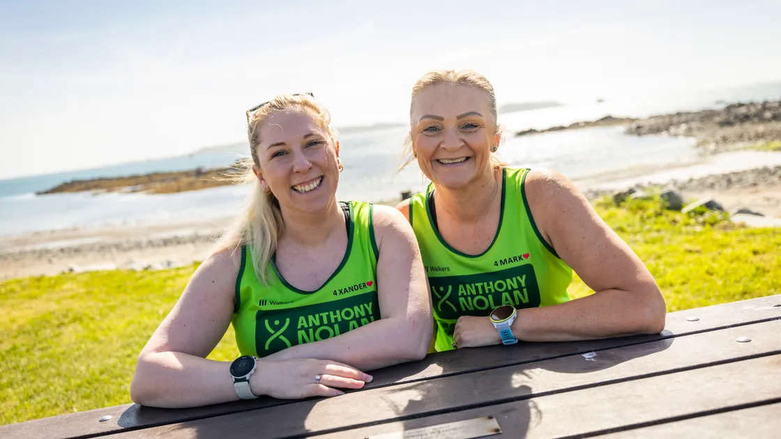 Laura Coleman-Day, from Lincoln, left, and Kate Walford from Guernsey are planning to run seven marathons over eight days. They met at the London Marathon three years ago and have become firm friends, united in their support for the Anthony Nolan charity.