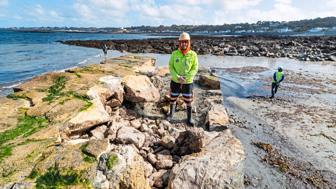 Will Konken of Stoneworks at Portelet where the firm is repairing the outer and inner piers
