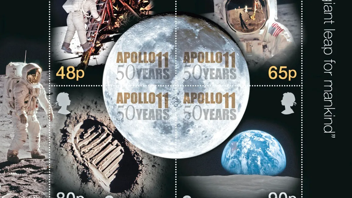 Guernsey Post's stamps to celebrate the 50th anniversary of the Apollo 11 Moon landings.