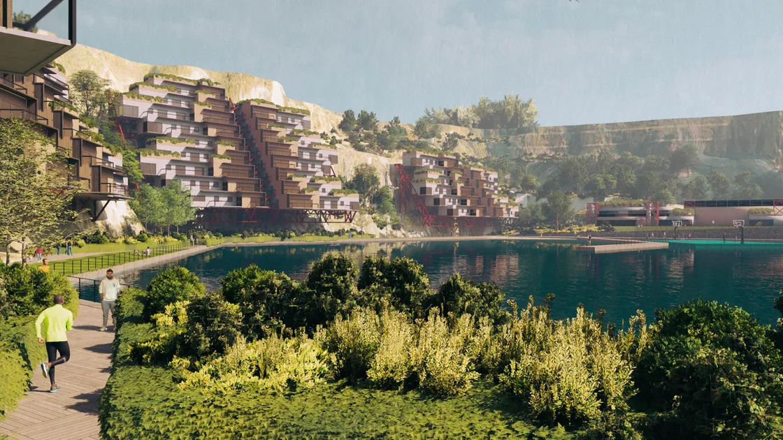 The final design concept included 70 dwellings spread over four terraced blocks