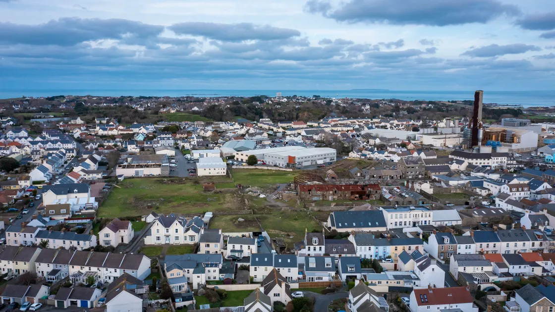 Leales Yard with Guernsey Electricity power station in the background. (33569446)
