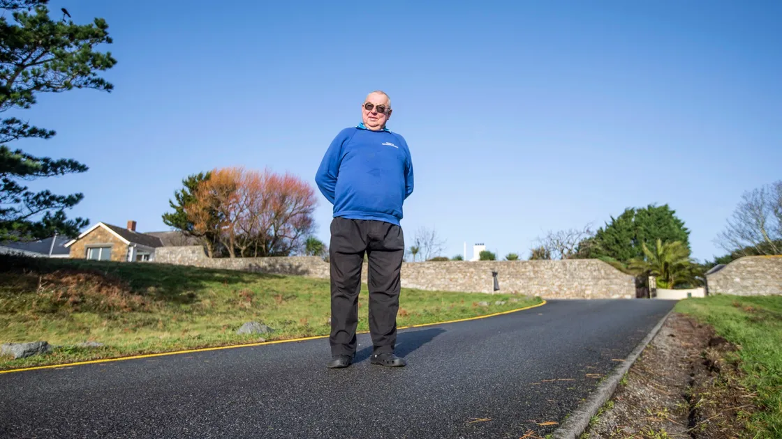 Trevor Hockey supported the move to put a yellow line on the road leading up to The Doyle at L'Ancresse. (Picture by Sophie Rabey, 26756358)