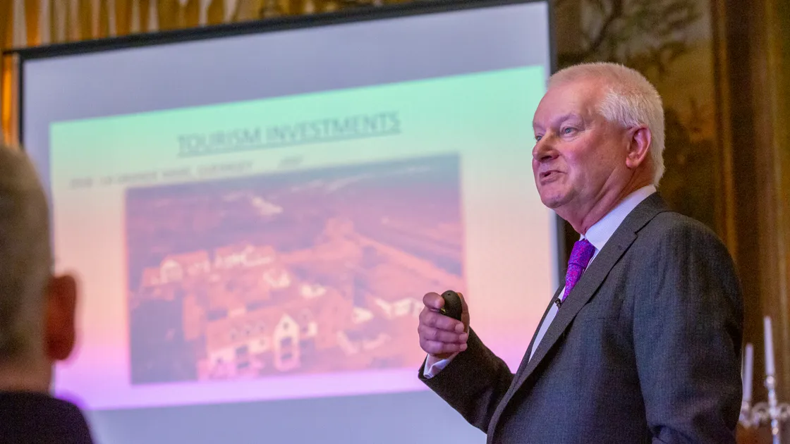 Stephen Lansdown outlines his vision for tourism at yesterday's Chamber lunch. (Picture by Peter Frankland, 31685199)