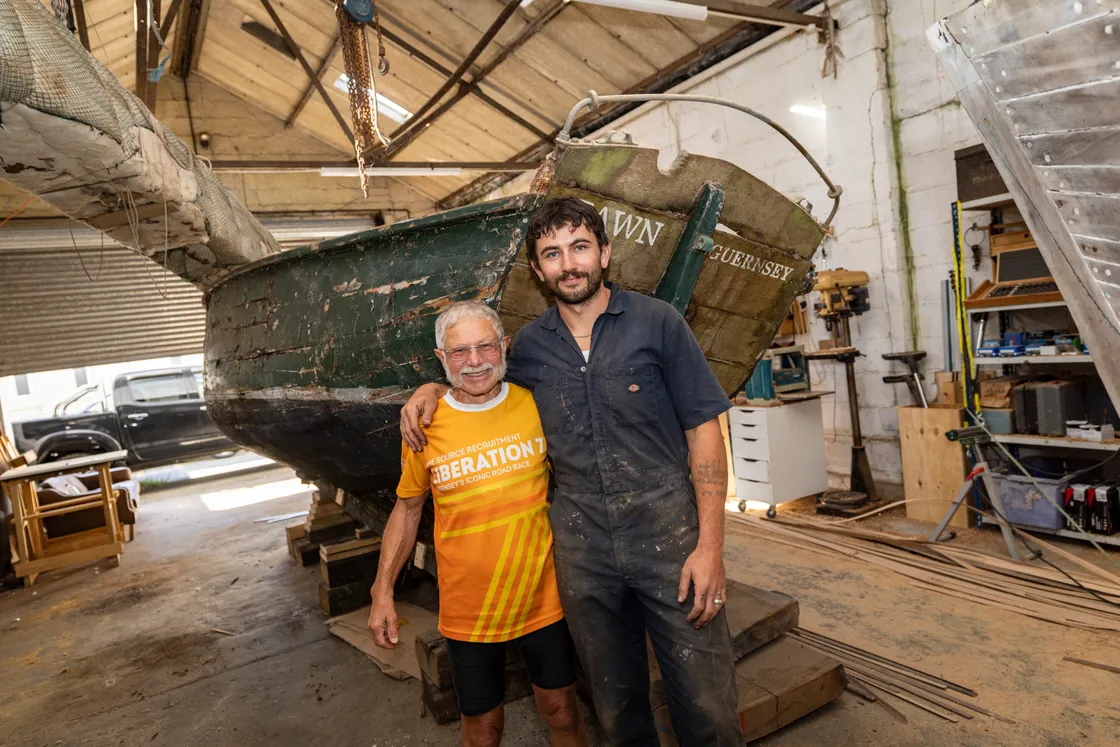 One of his restoration projects is Fawn, belonging to James Maguire (left), which was built in Guernsey in 1883. It is believed to be one of the oldest surviving locally-built boats.