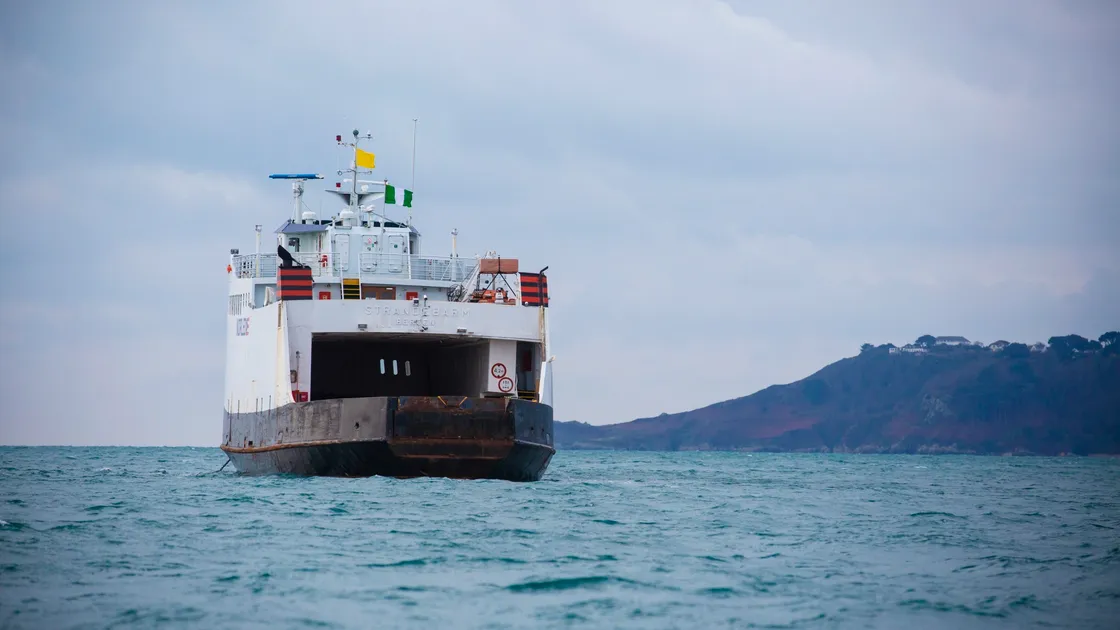 After sitting at anchor in the Little Russel since 13 November, the MV Jireh left local waters and headed for Weymouth on Saturday.  (Picture by Peter Frankland, 26399399)