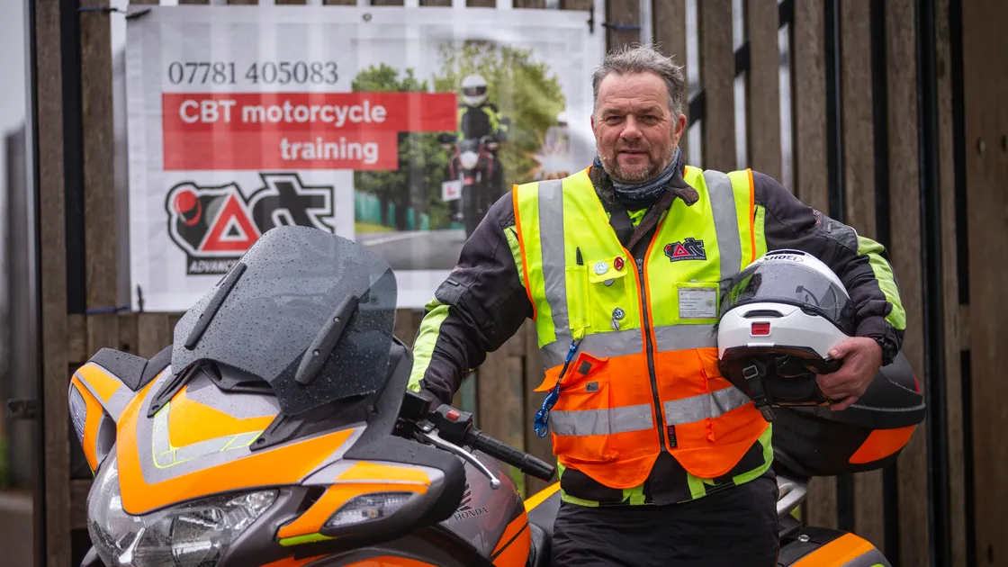 Tom Burnett's company Advanced Rider Training has been running Compulsory Basic Training for motorcyclists at Les Beaucamps high school since 2020. He had been told by Traffic and Highway Services that he will not able to continue after June. (Picture by Luke Le Prevost, 30549588)