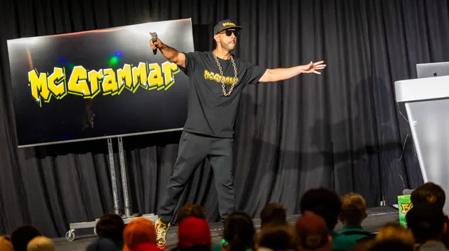 Ex-teacher MC Grammar has it all rapped up for Year 5s