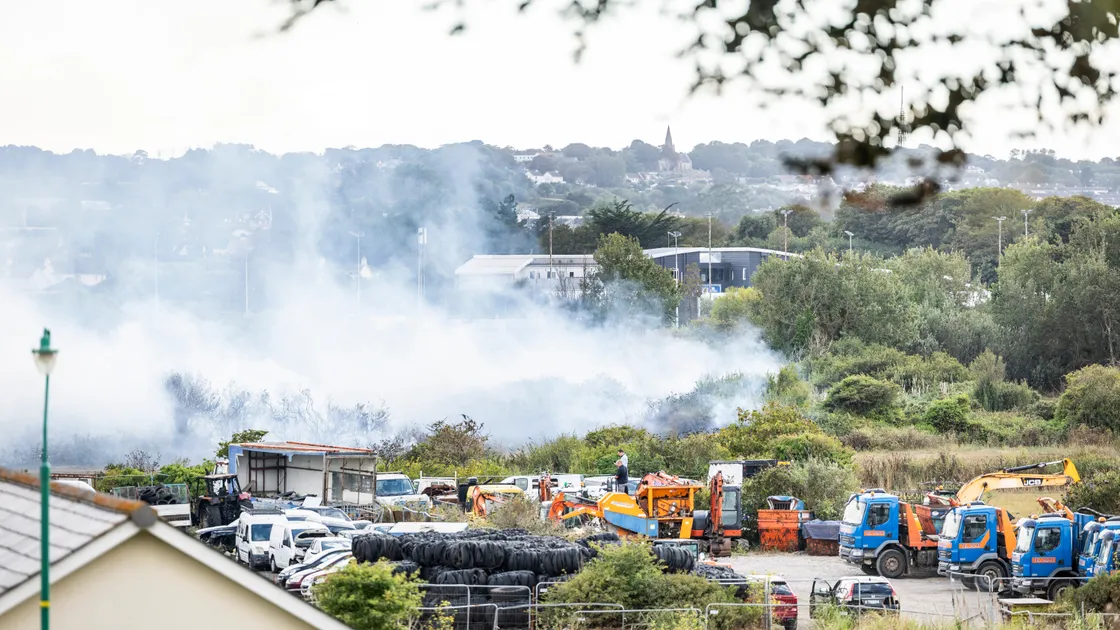 Large amounts of smoke were covering surrounding roads and properties, and the plumes could be seen as far as Port Soif to the west and from Herm and Sark.