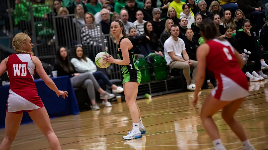 Becky Chamberlain in action during the last home inter-insular in 2024. It would have been Guernsey's turn to host again this year.