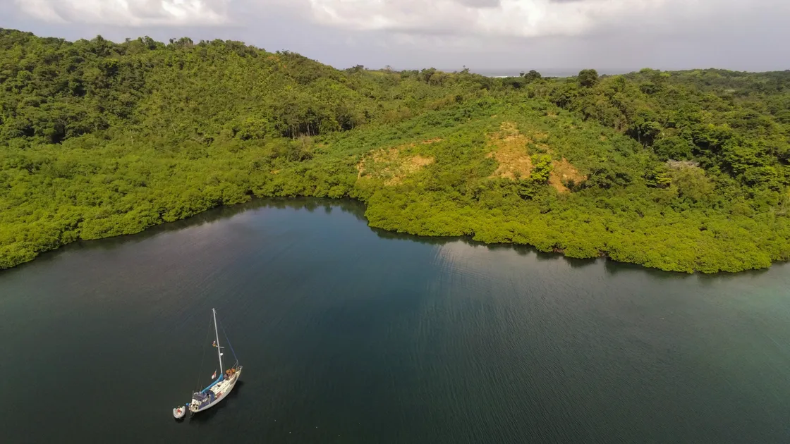 Anchored in a remote corner of Panama. Image supplied by Adam Harvey. (27864433)