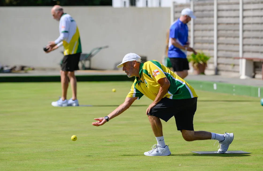 Vale Rec greenkeeper and president Don Ogier in action.