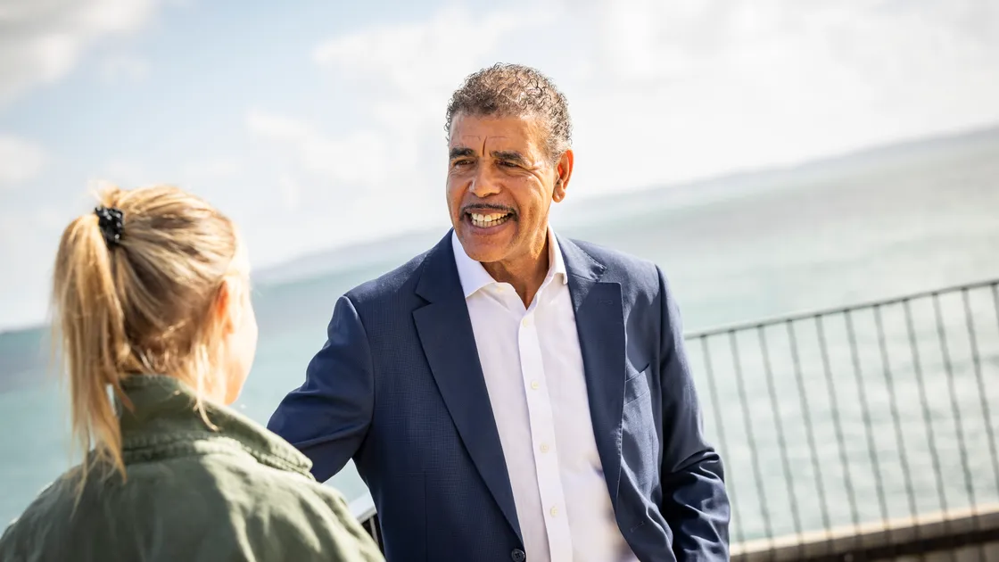 Chris Kamara revealed publicly in 2022 that he had developed apraxia of speech alongside a thyroid condition. The happy-go-lucky football pundit admitted struggles with his mental health – and his road back is now helping Visit Guernsey to promote the island together with the desire for good mental health.
