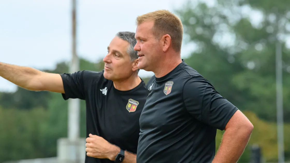 Rangers head coach Charlie Pinsard with assistant Andy Heaume