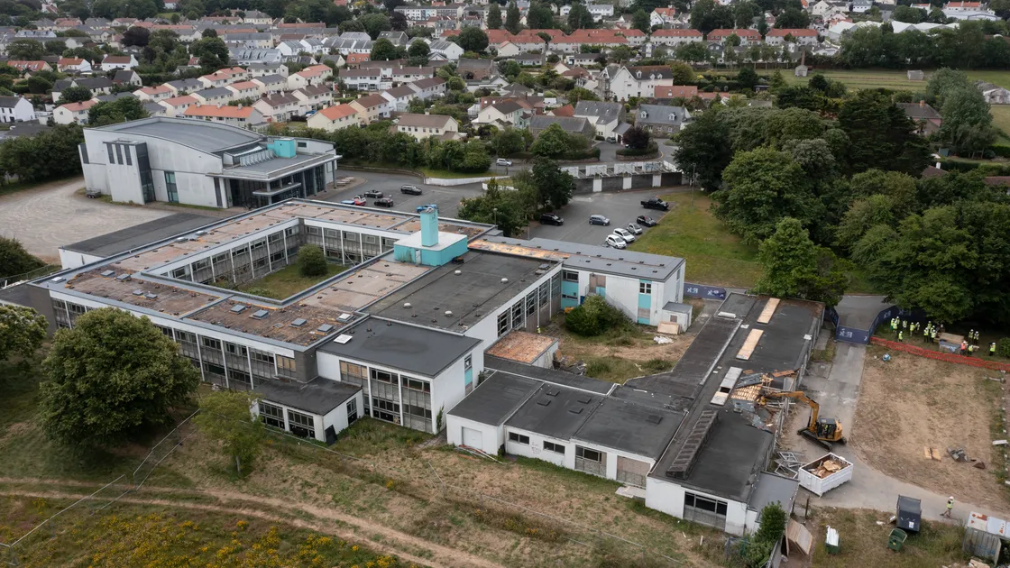 Demolition of Les Ozouets Campus last year. (Picture by Peter Frankland, 34016592)