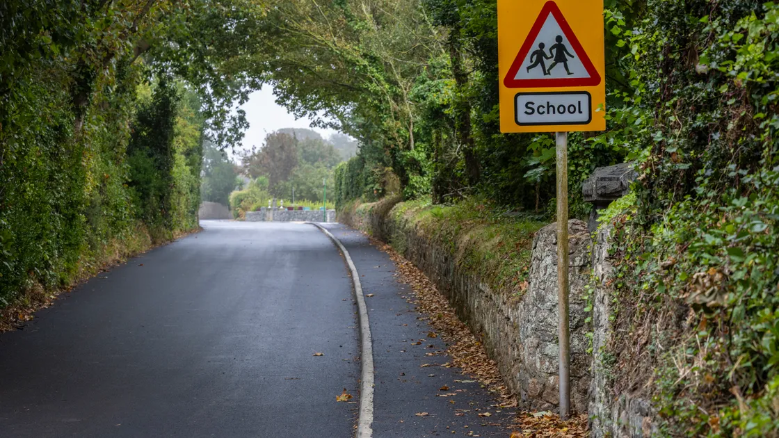 Pavement work along Les Beaucamps is now complete and ready for the start of the new term.