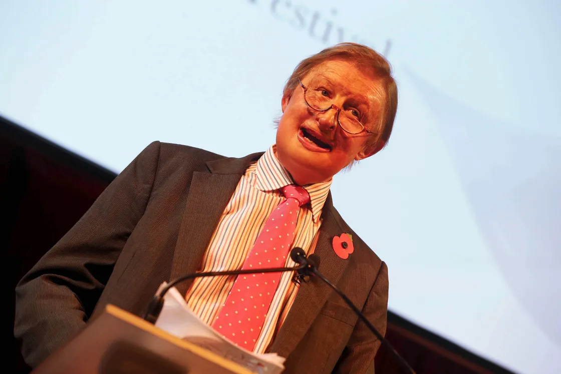 James Partridge OBE as compere at the Guernsey Community Foundation 'Community Awards' in 2014 (Picture by Tom Tardiff, 28592960)