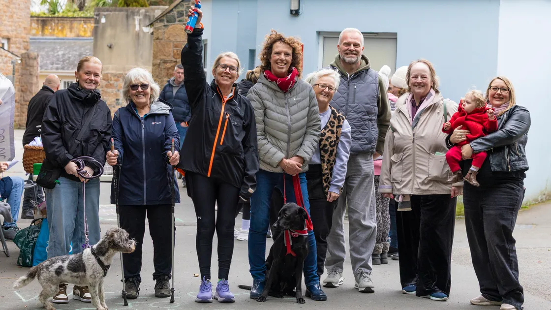 The Guernsey Bereavement Service has completed its Spring into Action campaign where people completed a marathon's worth of movement over a month. At Saumarez Park, Deputy Bailiff and charity patron Jessica Roland signalled the end of the event with an air horn. 		 (34689001)