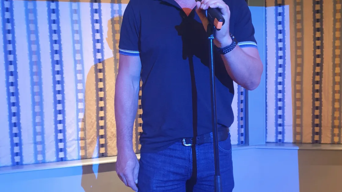 Tennis coach Andy Privett was crowned best story-teller at this year's Big Word of Mouth event at Les Rocquettes hotel. Picture supplied by Specsavers. (25837184)