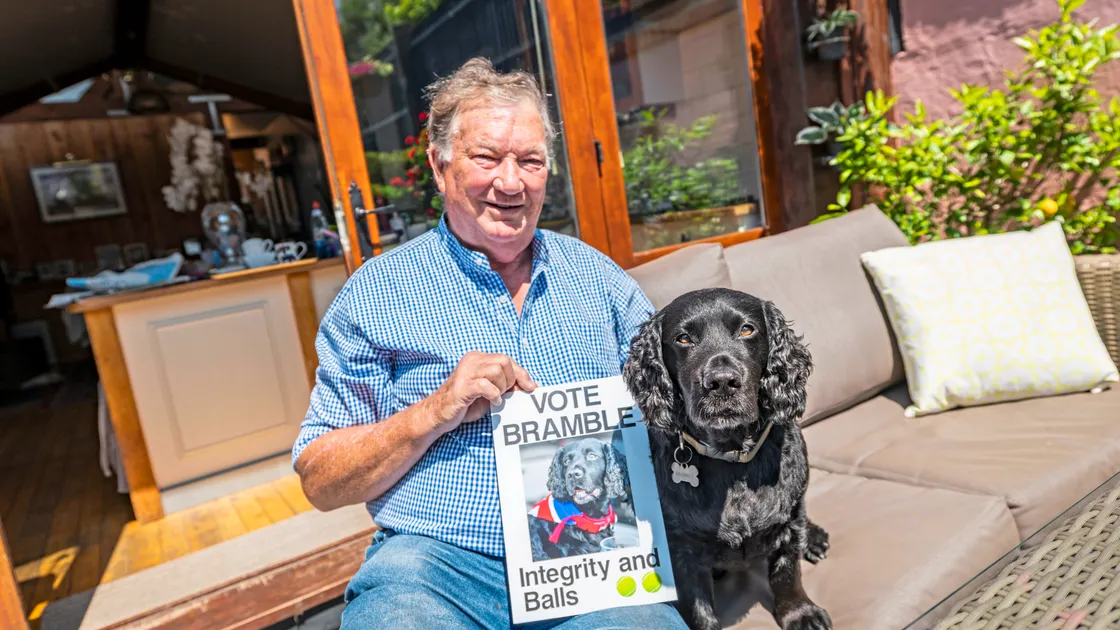 Max Carling and his dog, Bramble.