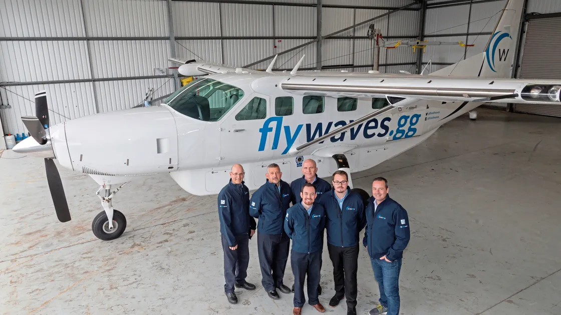 Waves has been given permission by the European Aviation Saftey Agency to to operate flights into Europe and the UK. Director of aviation Matt Bisson, right, is seen with some members of the airline’s flight crew.