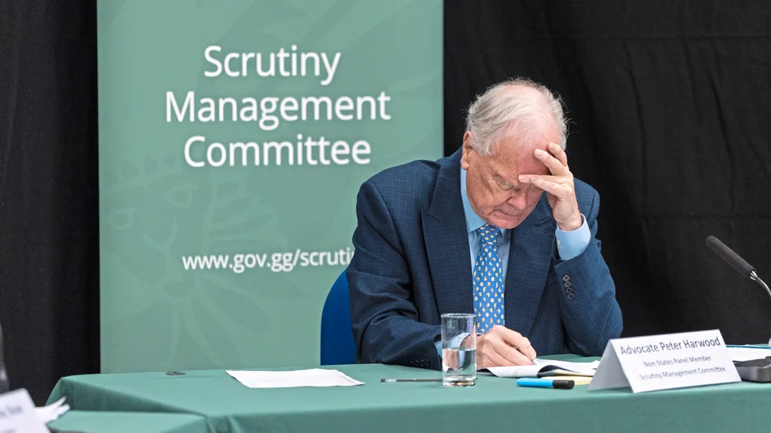 Former chief minister Peter Harwood sat on yesterday’s scrutiny panel on P&R’s fiscal policy framework