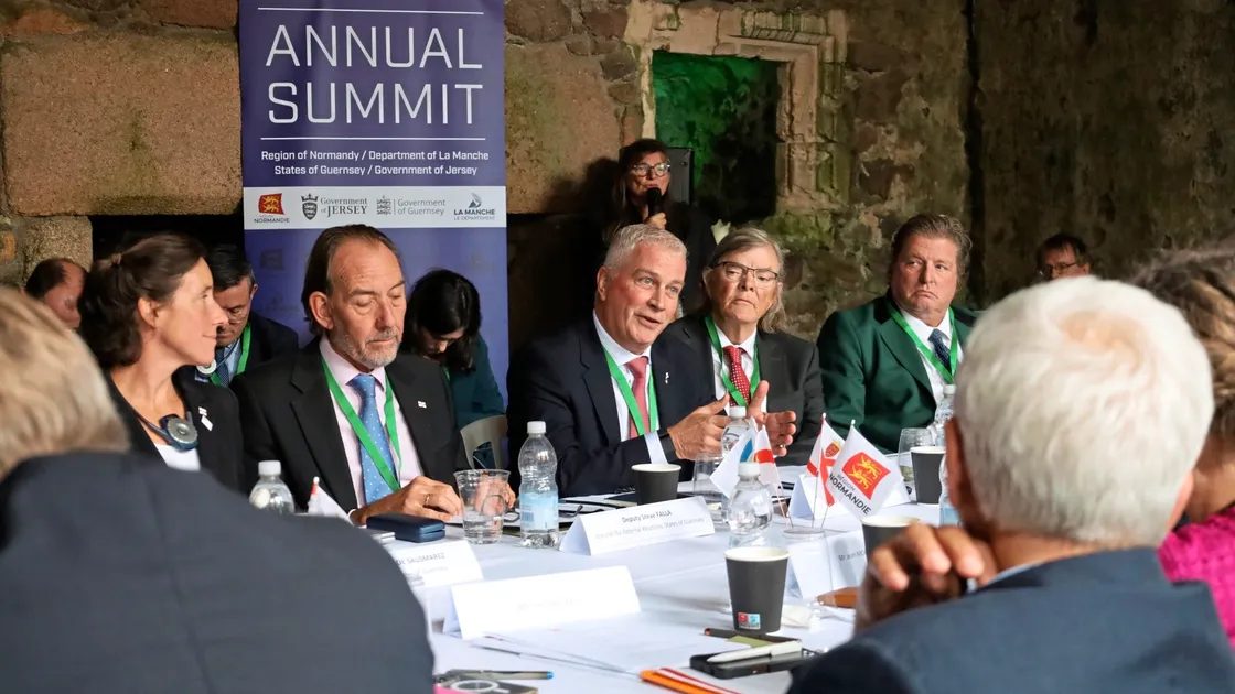 Deputy Andy Niles, centre, was among Guernsey’s representatives in Jersey