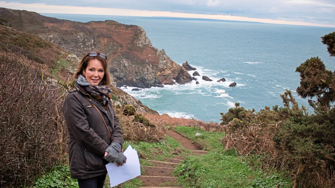 National Trust of Guernsey vice president Sara Lampitt at La Prevote, one of two new areas of land on the cliffs which it has been left. (Picture by Charlotte Le Marquand, 23707761)
