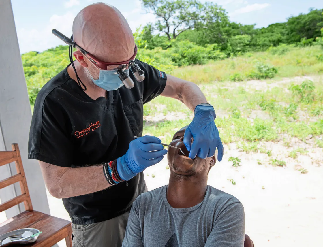 Dr Frank on a previous trip to Mozambique.