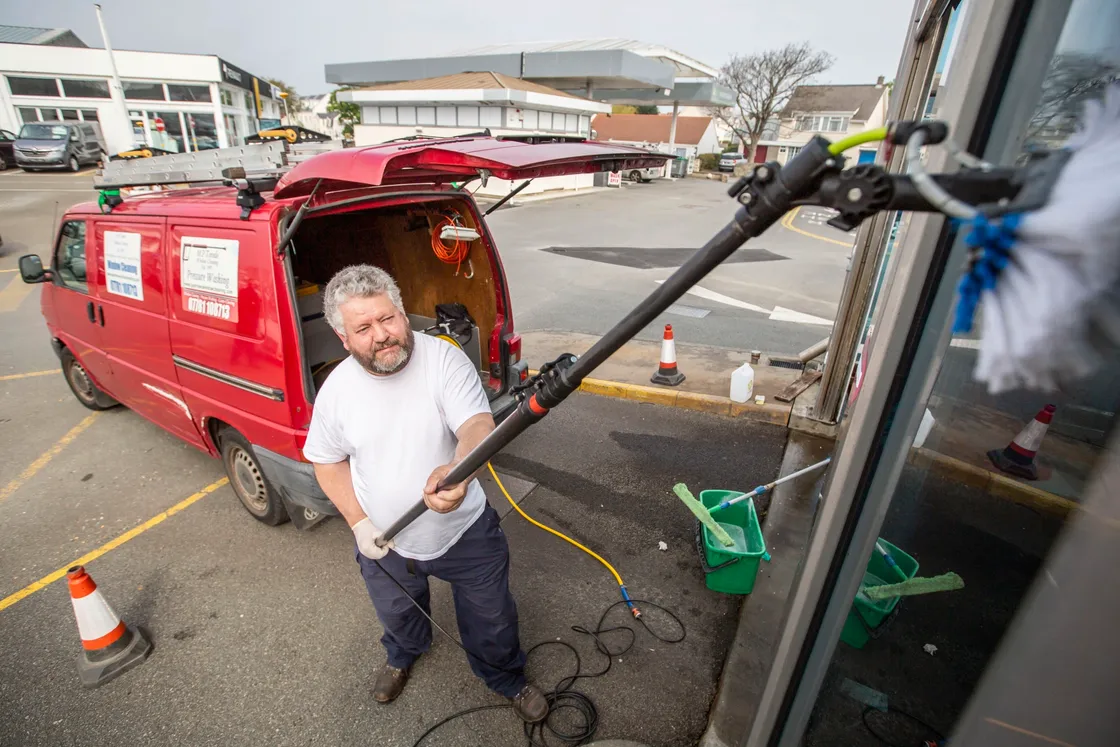 Martyn Torode was delighted to be cleaning windows again. (28152177)