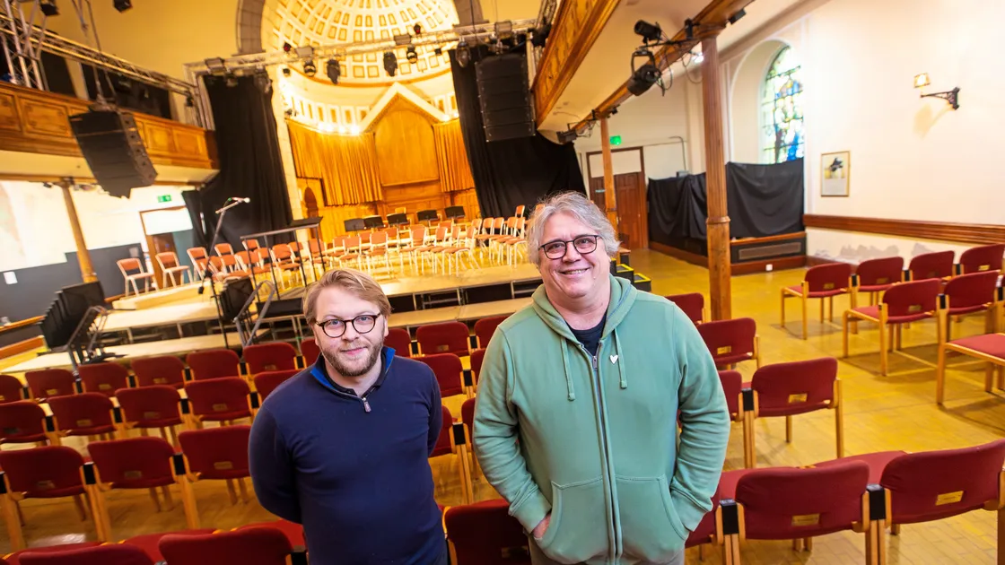 St James deputy director Gregory Harrison, left, and director Jon Bisson. The States has addressed the venue's budget shortfall for 2025, with talks on a future package ongoing. (Picture by Peter Frankland, 33766442)