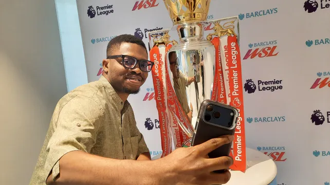 Football fans get a look at top-flight trophies