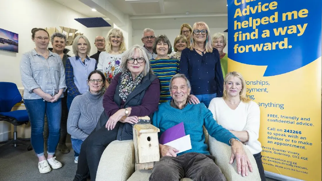 David Beattie has retired from Citizens Advice Guernsey after 19 years. Mr Beattie is pictured with his colleagues, his wife Mary, left, and CEO Ali Marquis, right.			 	 (Picture by Peter Frankland, 34643977)