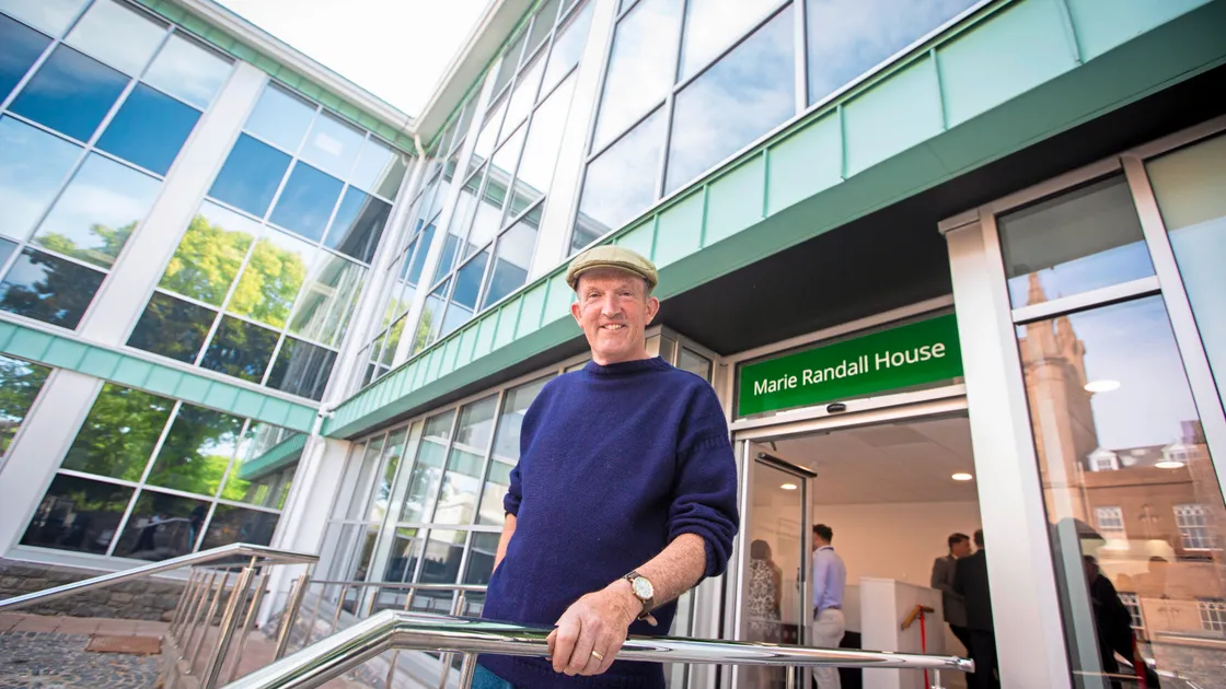Nic Jee, the great-nephew of Guernsey’s first female deputy Marie Randall, at the opening of Marie Randall House in Upland Road. (Picture by Peter Frankland, 33372651)