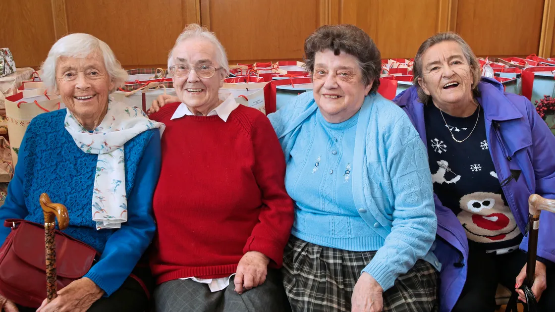 Among those treated to Christmas lunch at the Salvation Army at L’Islet were, left to right, Win Symons, Pat Hooper, Peggy Ingrouille and Rosemary Ferbrache. (Pictures by Adrian Miller, 20242713)