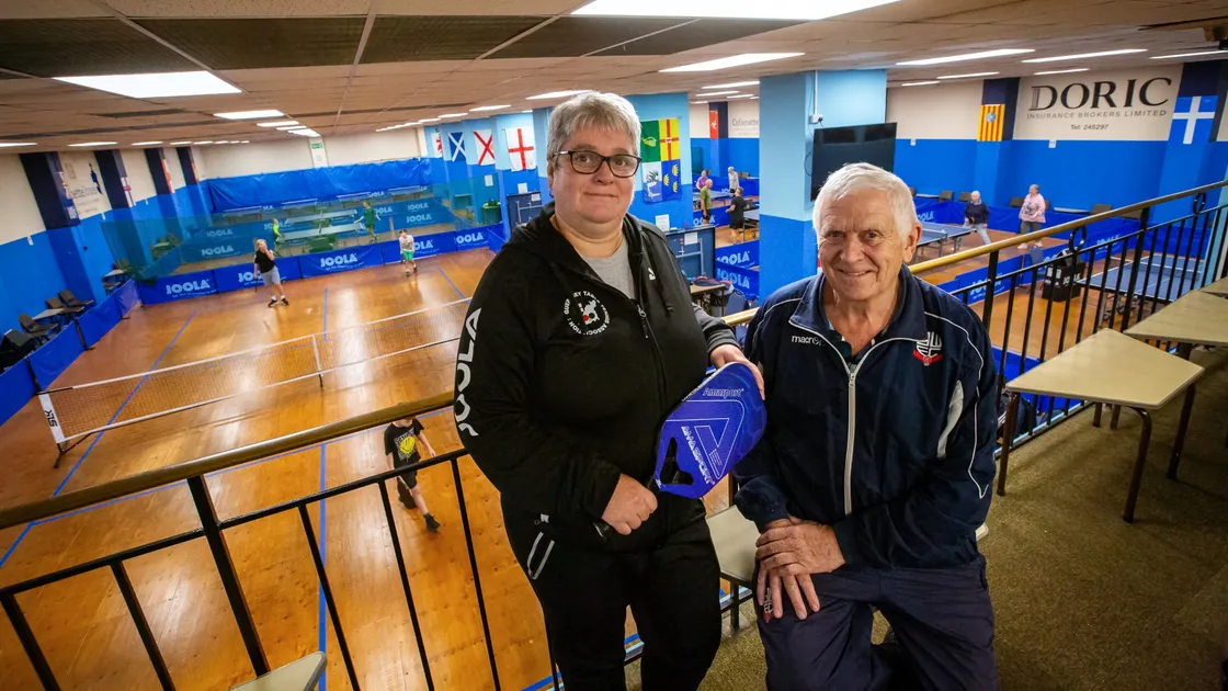 Becks O'Keefe and Derek Webb from the Guernsey Table Tennis Association. (Picture by Luke Le Prevost, 32652855)
