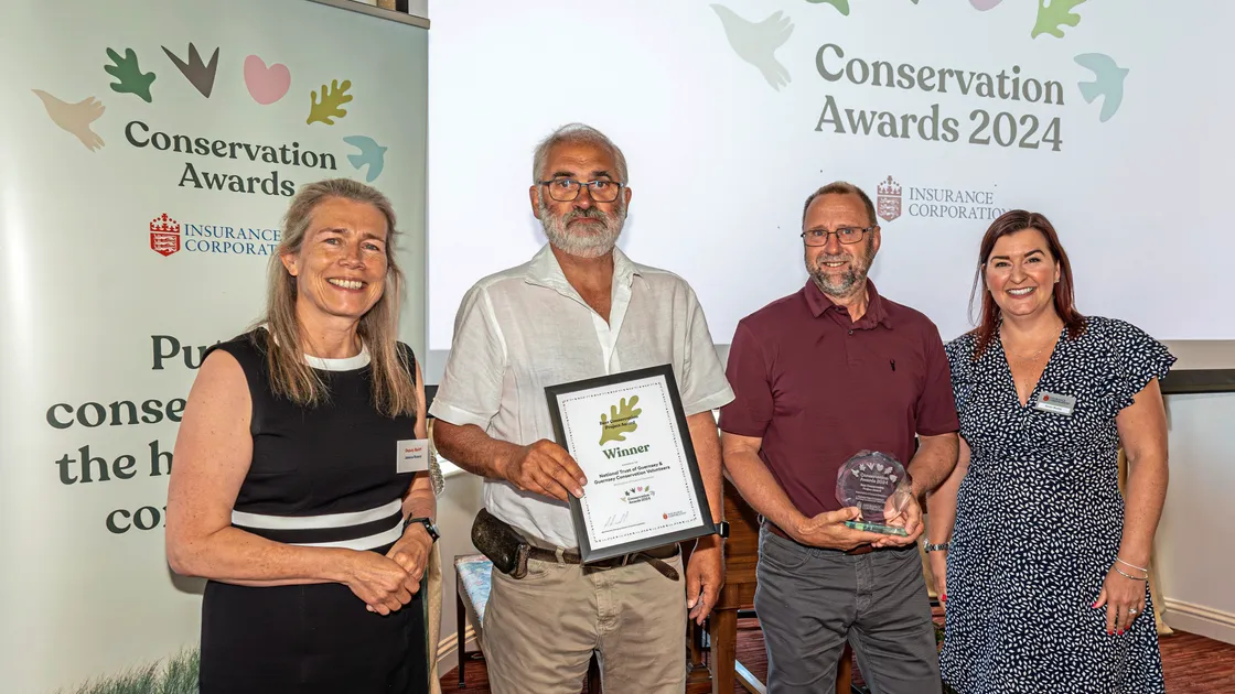 Left to right, Deputy Bailiff Jessica Roland, National Trust president Mike Brown, GCV director Neil Dorey and Insurance Corporation commercial director Sarah Beatty. (Picture by Chris George)